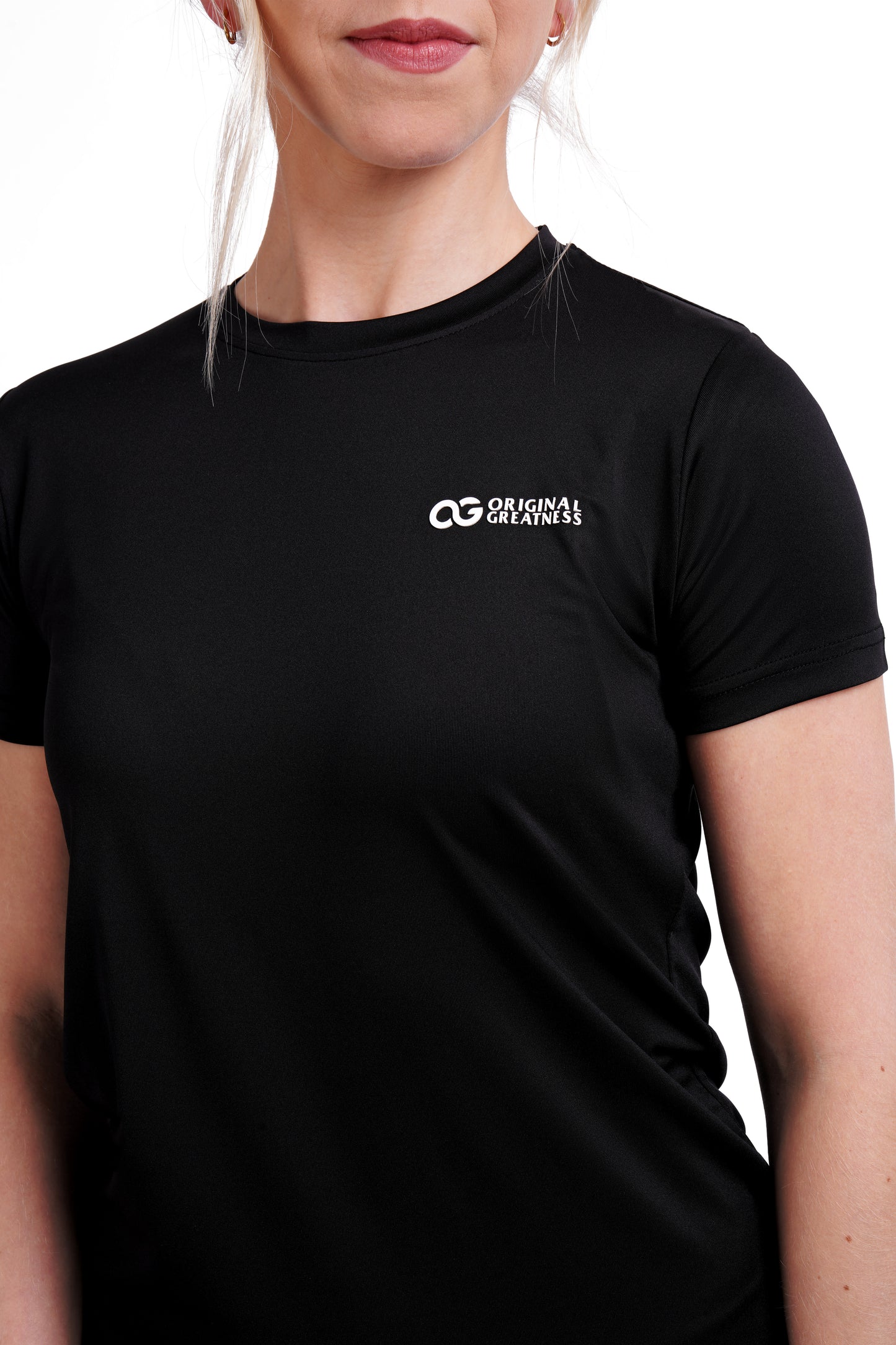 OG Women's Training Set Black Pink - Performance Tee and Seamless Leggings Side View - Original Greatness