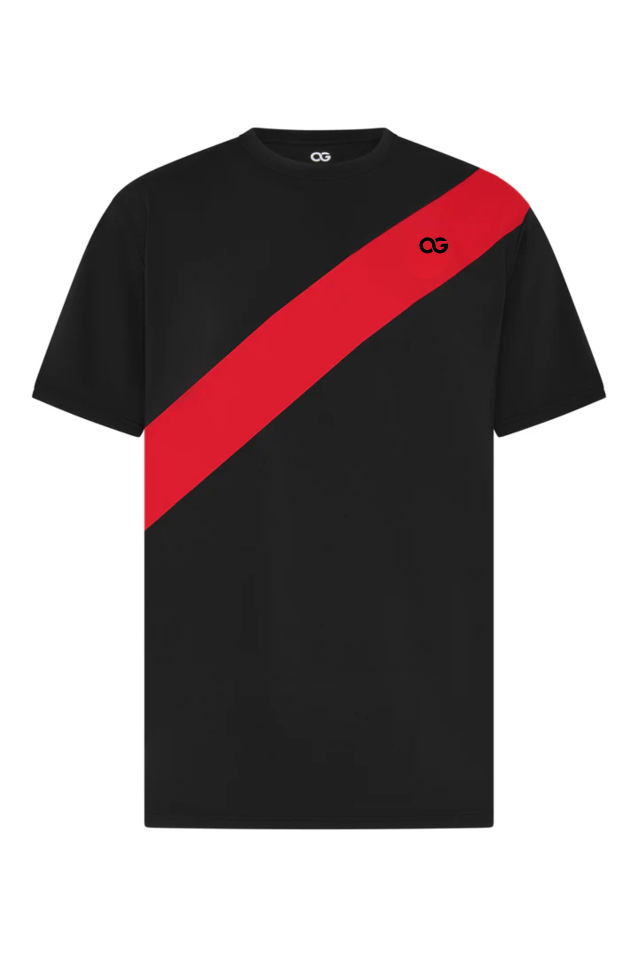 OG Diagonal Stripe Tee Black Red - Front View - Original Greatness