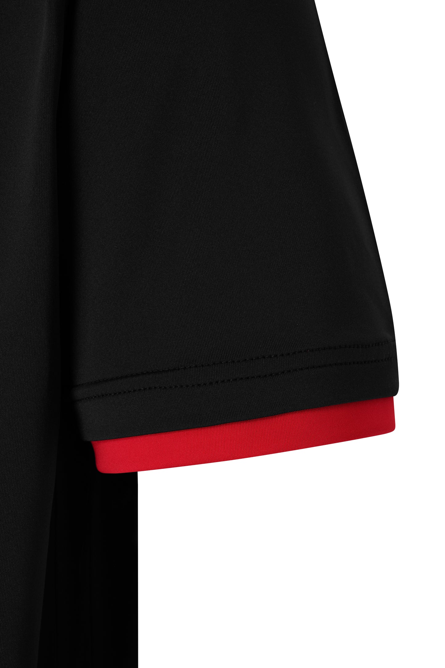 OG Performance Tee Black Red - Red Cuff Detail Close Up - Original Greatness