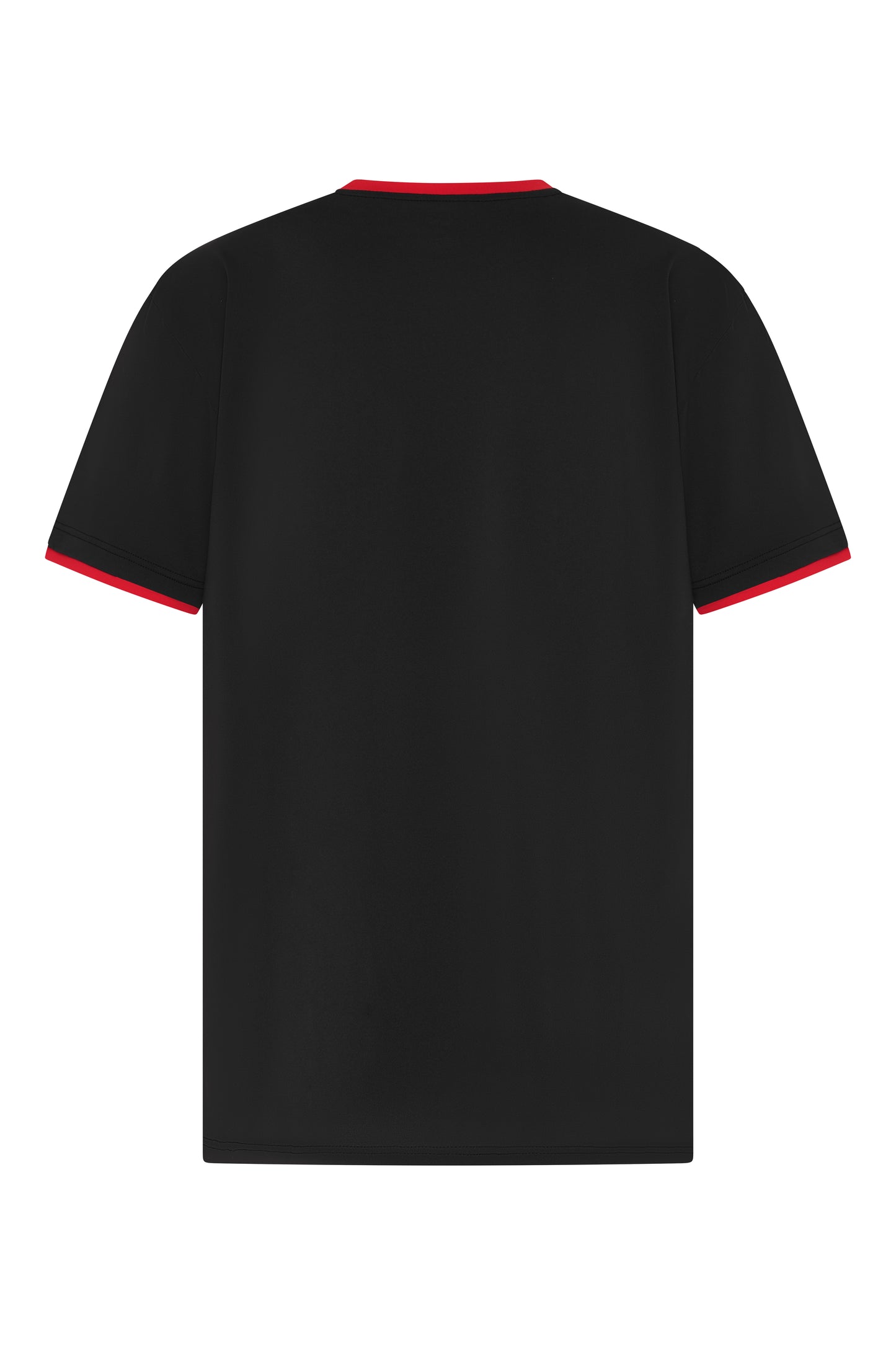 OG Performance Tee Black Red - Back View with Red Collar and Cuff Detail - Original Greatness