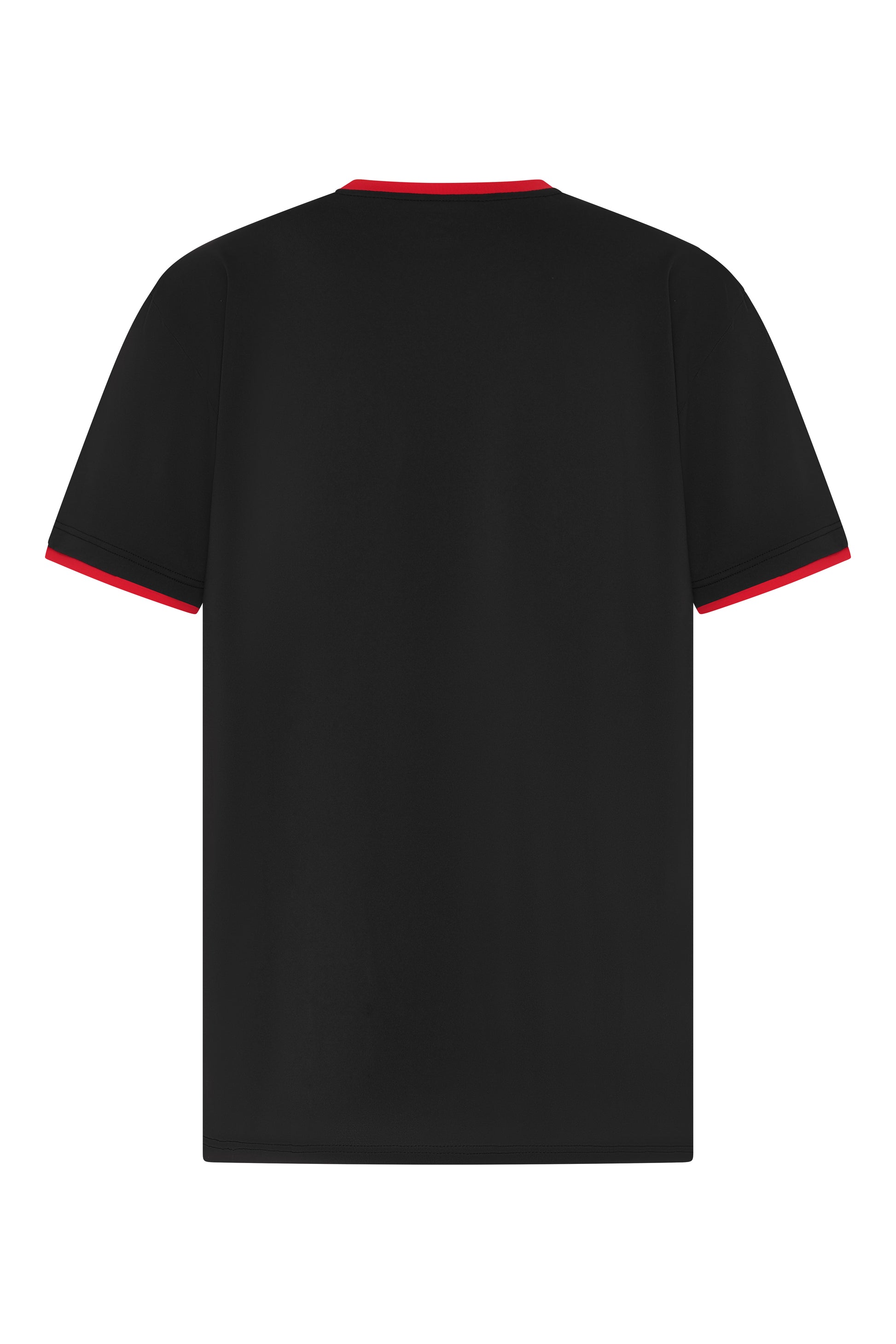 OG Performance Tee Black Red - Back View with Red Collar and Cuff Detail - Original Greatness