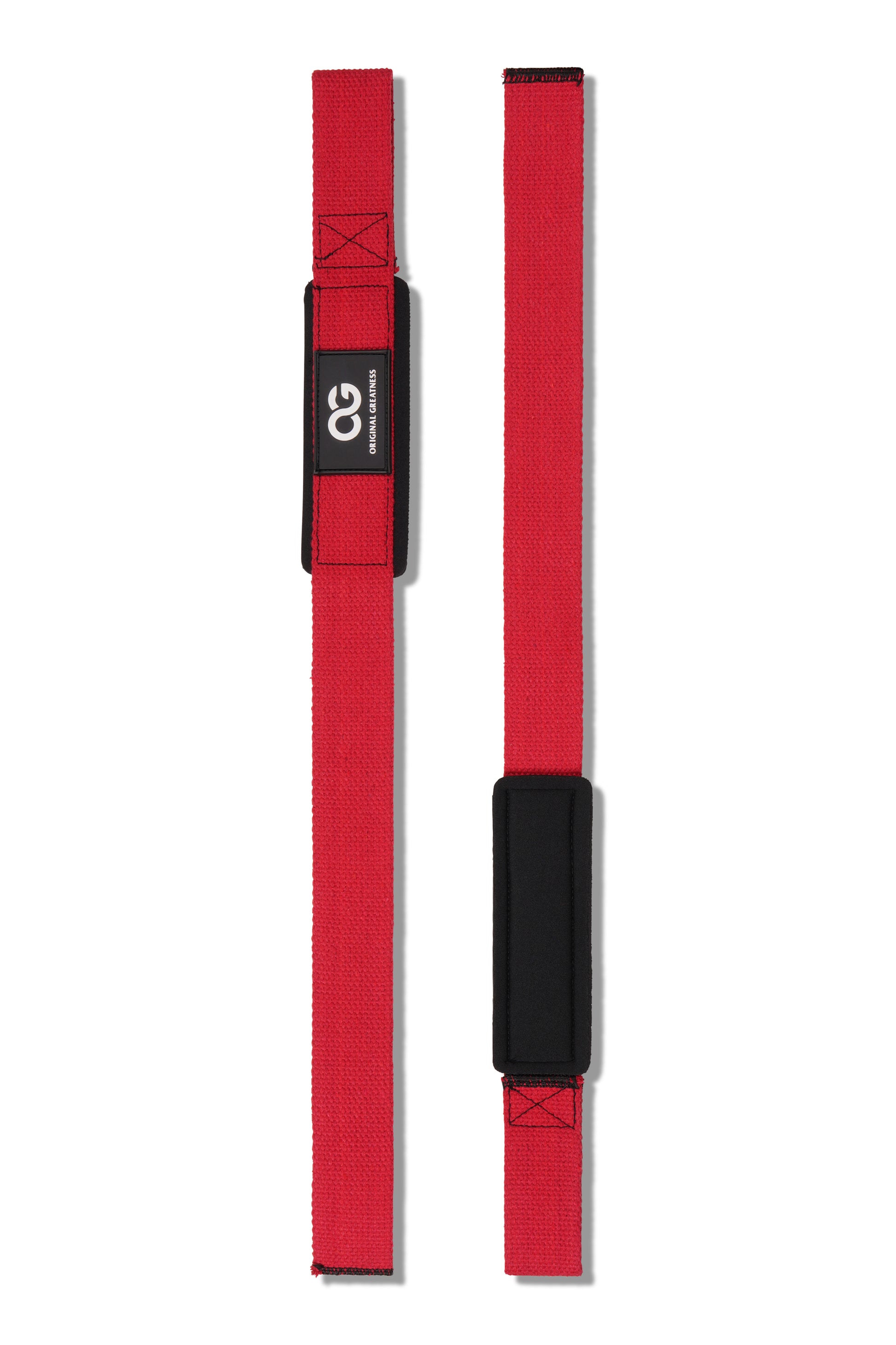 OG Lifting Straps Red - Front Product Shot - Original Greatness