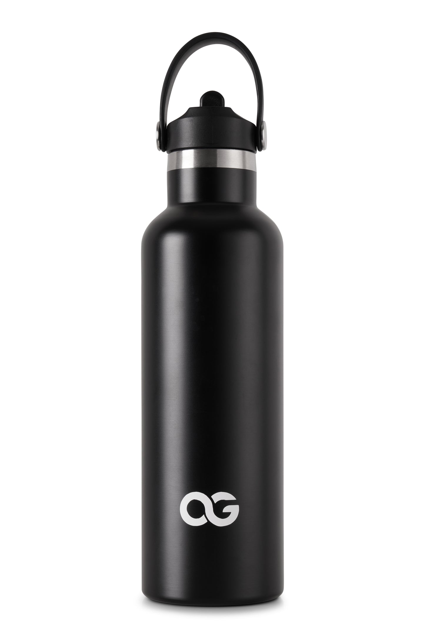 OG Insulated Water Bottle Black - Front Product Shot - Original Greatness